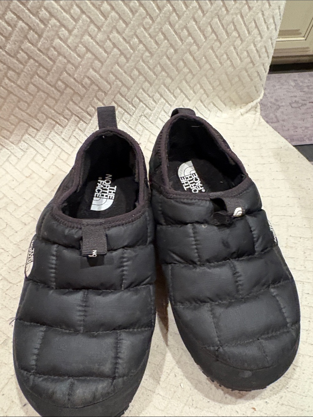 The North Face Black Quilted Puffy Slip-On Mules